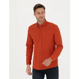 Pierre Cardin Erkek Kiremit Regular Fit Uzun Kollu Gömlek 50276553-VR031
