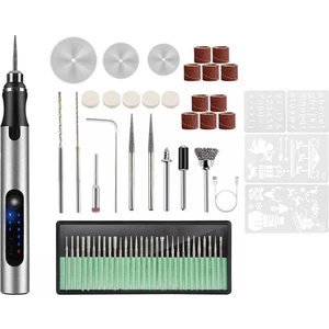 58BITS ile USB Şarjlı Gravür Kalemi, Ahşap Takı Cam Metal Plastik Oyma Için Dıy Gravür Aracı Kiti (Yurt Dışından)