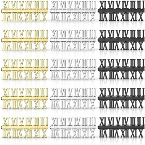 15 Parça Saat Rakamları Kiti Dıy Dijital Saat Numaraları Saat Eller Yedek Parçalar Saat Aksesuarları (Romen Rakamları) (Yurt Dışından)