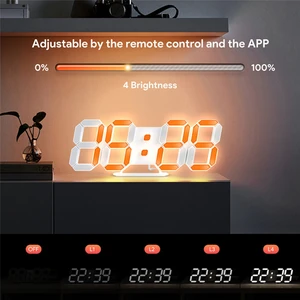 LED Akıllı Dijital Saat Saat Duvar Saati Oturma Odası Modern Kişilik Çok Fonksiyonlu Elektronik Saat Asılı Duvar (Yurt Dışından)