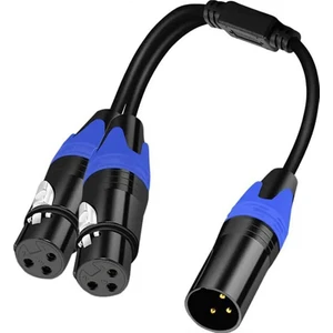 Erkek - 2 Kadın Xlr Y Splitter Mikrofon Kablosu, 3pin Xlr Erkek - Çift Xlr Dişi Y-Splitter Dengeli Mikrofon Kabloları (1 Adet) (Yurt Dışından)