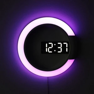 LED Dijital Duvar Saati Dijital Ekran Sıcaklık 7 Renk 3D Yatak Odası Oturma Odası Dekorasyon Dijital Ayna Çalar Saat (Yurt Dışından)