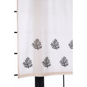 Pamuk İdea Mercan Baskılı %100 Pamuklu Sade Düz Keten + Tahta Baskı Güneşlik Buldan - Bodrum Perdesi