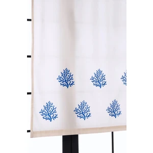 Pamuk İdea Mercan Baskılı %100 Pamuklu Sade Düz Keten + Tahta Baskı Güneşlik Buldan - Bodrum Perdesi