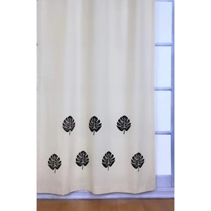 Pamuk İdea Deve Tabanı Çiçeği Baskılı %100 Pamuklu Sade Düz Keten + Tahta Baskı Güneşlik Buldan Perdesi