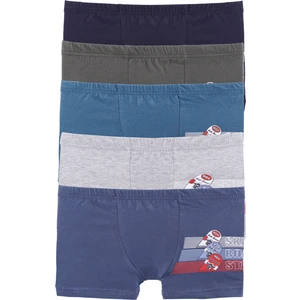 Tom John Erkek Çocuk Boxer 5 Li Paket Garson Likralı Mıxcolor