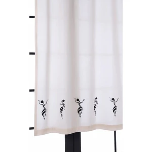 Pamuk İdea Dans Eden Afrikalı Kızlar Desenli Baskılı %100 Pamuklu Sade Düz Keten + Tahta Baskı Güneşlik Perdesi