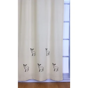 Pamuk İdea Geyik Baskılı %100 Pamuklu Sade Düz Keten + Tokat Taş Tahta Baskı Güneşlik Buldan - Bodrum Perdesi