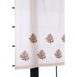 Pamuk İdea Mercan Baskılı %100 Pamuklu Sade Düz Keten + Tahta Baskı Güneşlik Buldan - Bodrum Perdesi