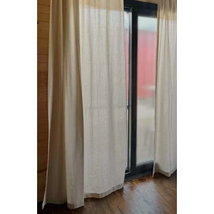 Pamukidea %100 Pamuklu Natural Vintage Keten Dokuma Perde Sade Düz Güneşlik Buldan Işi Perdesi - Tek Kanat