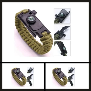 Uyguna-Yakala Kum 9595 Pusulalı & Bıçaklı Paracord BILEKLIK-MLZ.223