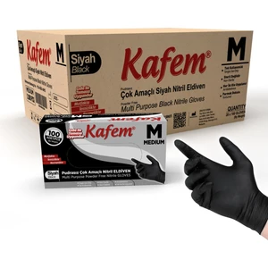 Çok Amaçlı Siyah Nitril Eldiven M 100'lü x 20 Paket Koli