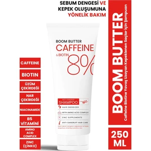 Boom Butter Caffeine Biotine Yavaş Uzayan Kepeklenen Saçlar Için Şampuan 250 Ml