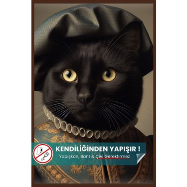 Pi Papers Soylu Kara Kedi Poster, Premium Baskı Poster, Fiyatı