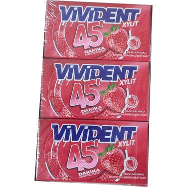 Vivident Xylit 45 Dakika Çilek Aromalı Cüzdan Sakız 26 G. * Fiyatı