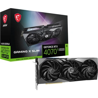 MSI VGA GEFORCE RTX 4070 TI SUPER 16G GAMING X SLIM RTX4070TIS 16GB GDDR6X 256B DX12 PCIE 4.0 X16