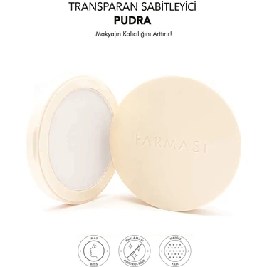 Farmasi Transparan Sabitleyici Pudra Mat Görünüm ve Kadife Yapı ile 12 gr Makyaj Kalıcılığını