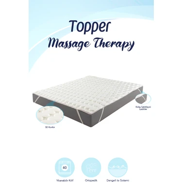 Mavi Ay Yatak - Topper 0.9 - Massage Therapy - 3D Soft Yatak Pedi - Yatak Koruyucu Uyku Pedi - 3