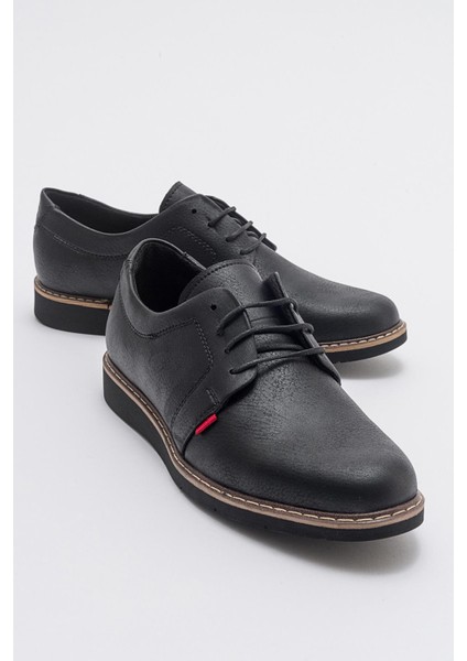 Erkek Dikişli Ayakkabı Siyah Siyah