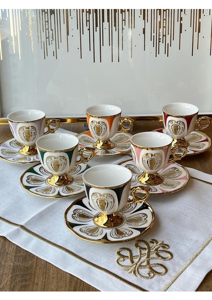 Türk Kahve Fincanı Harold 6 Kişilik 12 Parça