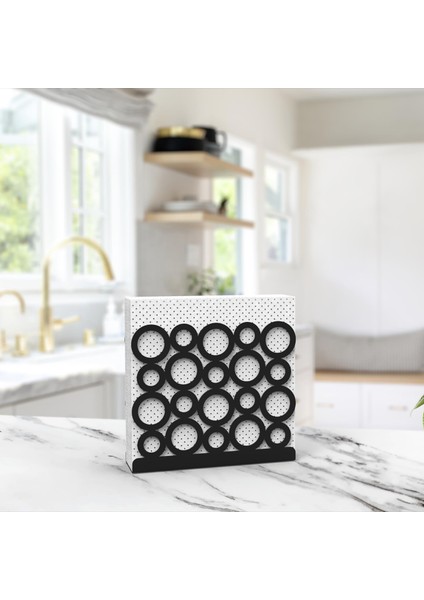 Modern Halka Tasarımıyla Zarif Sofralar: Siyah Renk Metal Peçetelik modelleri