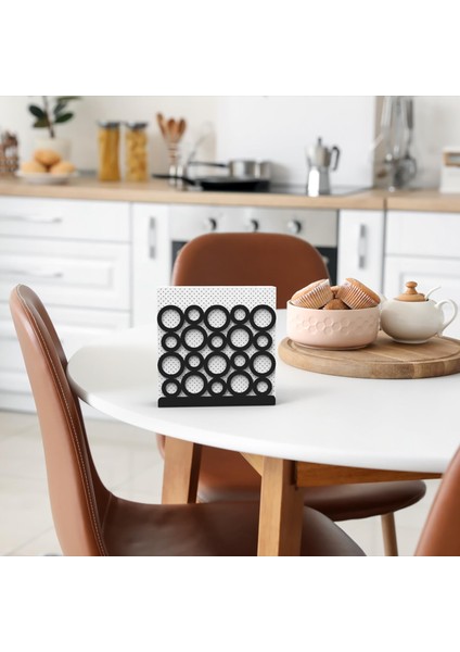 Modern Halka Tasarımıyla Zarif Sofralar: Siyah Renk Metal Peçetelik fırsatları