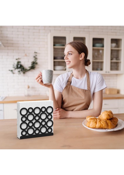 Modern Halka Tasarımıyla Zarif Sofralar: Siyah Renk Metal Peçetelik indirimleri