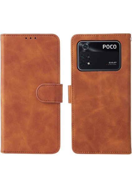 Xiaomi Poco M4 Pro 4g Deri Folio Flip Case Kart Ekleme Kılıf (Yurt Dışından)