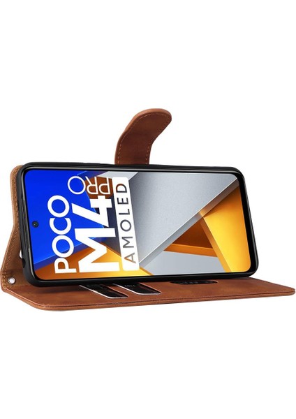 Xiaomi Poco M4 Pro 4g Deri Folio Flip Case Kart Ekleme Kılıf (Yurt Dışından)