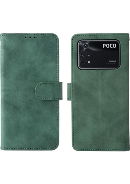 SZY Mall Xiaomi Poco M4 Pro 4g Deri Folio Flip Case Kart Ekleme Kılıf (Yurt Dışından)