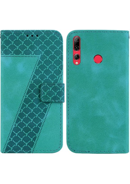 Huawei Y9 Başbakan 2019 Pu Deri Kabartmalı Desen Kart Yuvası Cüzdan Kılıf (Yurt Dışından)