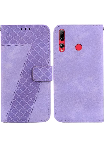 Huawei Y9 Başbakan 2019 Pu Deri Kabartmalı Desen Kart Yuvası Cüzdan Kılıf (Yurt Dışından)