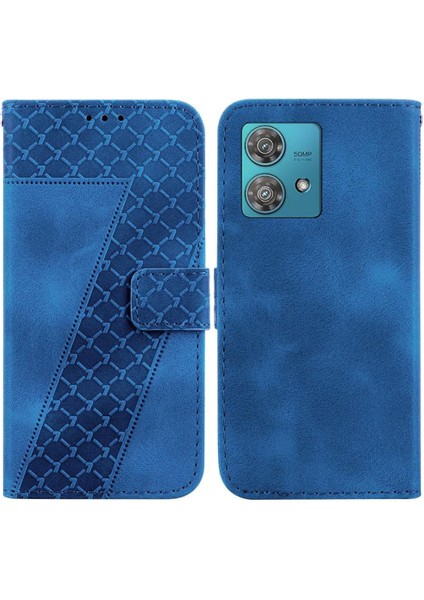 Motorola Kenar 40 Neo Kabartmalı Desen Pu Deri Flip Folio Kapak Kılıf (Yurt Dışından)