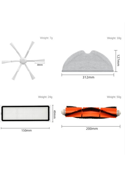 Xiaomi Mi Ana Yan Fırça Hepa Filtre Paspas Bezi Için 16PCS Aksesuarları (Yurt Dışından) fiyatları