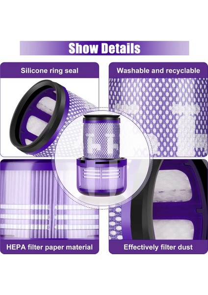 Dyson V12 Detect Slim Kablosuz Süpürge Için 2 Adet Filtre, 971517-01 (Yurt Dışından) fırsatları