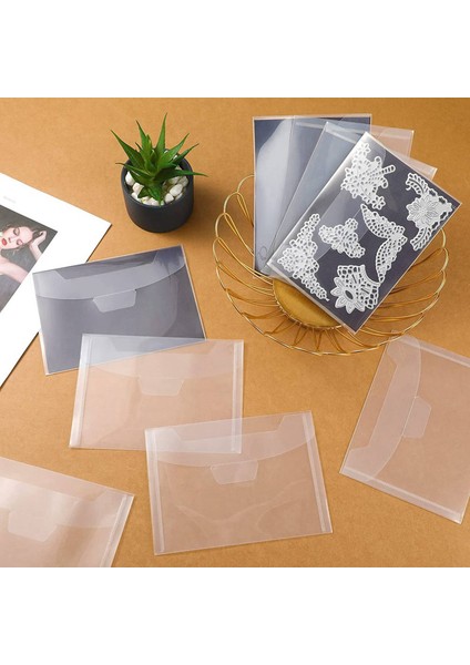 SILHOUETTE60 Adet Temizle Damga ve Kalıp Saklama Çantası Açılıp Kapanabilir Depolama Cep Büyük Zarf Durumda Dıy Scrapbooking Kağıt Kartı (Yurt Dışından)