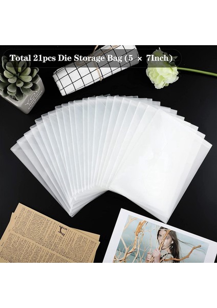 SILHOUETTE60 Adet Temizle Damga ve Kalıp Saklama Çantası Açılıp Kapanabilir Depolama Cep Büyük Zarf Durumda Dıy Scrapbooking Kağıt Kartı (Yurt Dışından)