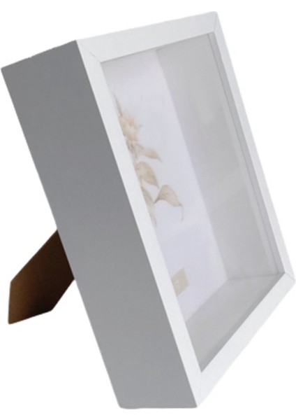 Silhouette Ekran Çerçevesi Yüzen Numune Preslenmiş Çiçekler Fotoğraf Resim Kutusu Tutucu 3D Yapıt Çiçek Masa Üstü Depolama Standı Beyaz (Yurt Dışından)