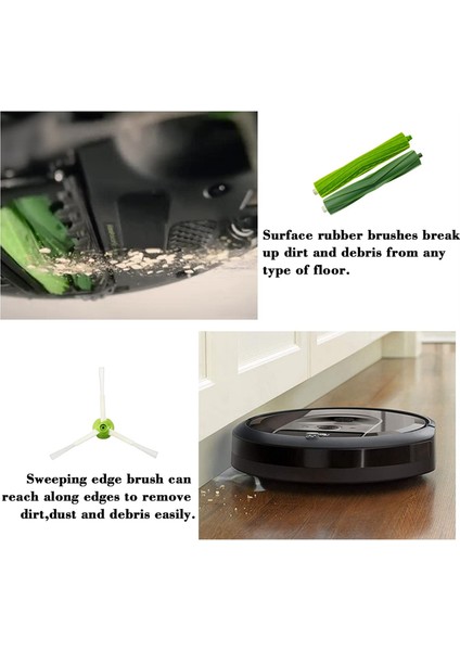 Irobot Roomba I7 I7+ I3 E5 Için Rulo Fırça Yan Fırçalar Hepa Filtreleri (Yurt Dışından) indirimleri