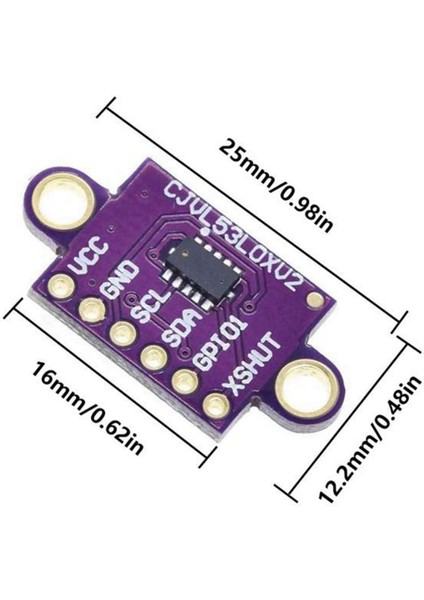 Silhouette VL53L0X Uçuş Süresi Tof Aralığı Sensörü Arızası 940NM -VL53L0XV2 Mesafe Modülü I2C Iıc (Yurt Dışından)