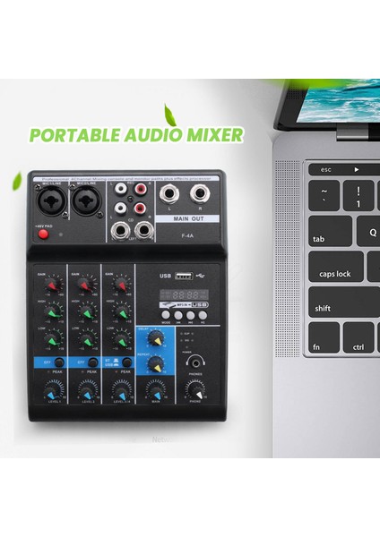 Silhouette Taşınabilir Ses Mikser Profesyonel 4 Kanal Bluetooth Mikser Dj Konsolu Karaoke USB Canlı Sahne Ktv Için Yankı Etkisi ile (Yurt Dışından)