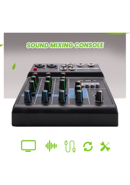 Silhouette Taşınabilir Ses Mikser Profesyonel 4 Kanal Bluetooth Mikser Dj Konsolu Karaoke USB Canlı Sahne Ktv Için Yankı Etkisi ile (Yurt Dışından)