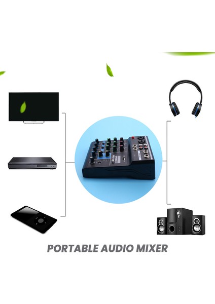 Silhouette Taşınabilir Ses Mikser Profesyonel 4 Kanal Bluetooth Mikser Dj Konsolu Karaoke USB Canlı Sahne Ktv Için Yankı Etkisi ile (Yurt Dışından)