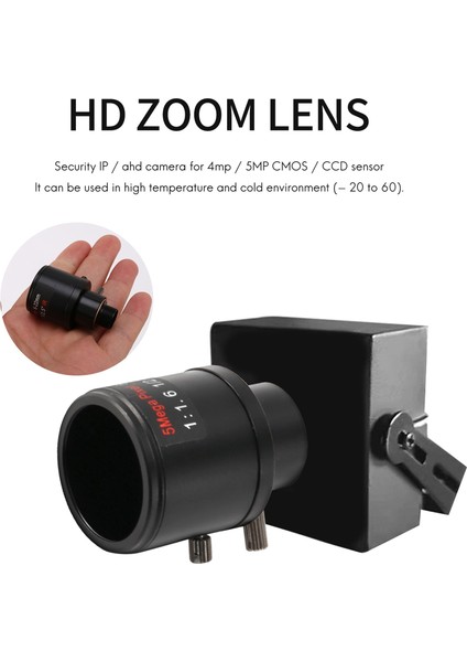 Silhouette Cctv Lens 1/2.5 Inç 6-22MM 5mp M12 Montajlı Değişken Odaklı Lens F1.6 4mp/5mp Cmos/ccd Sensör Güvenlik Ip/ahd Kamera (Yurt Dışından)