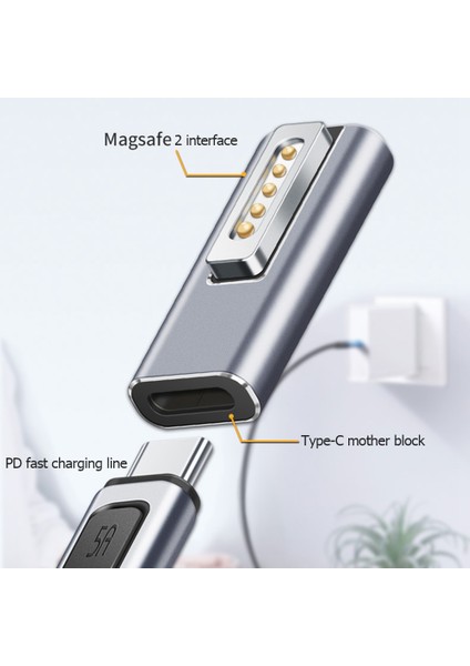 Silhouette Air/pro Için Manyetik USB C Adaptör Tip C/DC5521 - 2 Konnektör Pd Hızlı Şarj Adaptörü (Yurt Dışından)