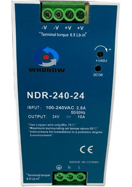 Silhouette NDR-240-24 Ultra Ince Dın Rayına Monte Edilmiş 24V 10A Endüstriyel Kontrol Sürücüsü Elektrik Kabini Anahtarı Güç Kaynağı (Yurt Dışından)