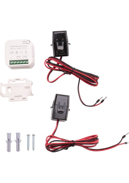 Silhouette Tuya Akıllı Wifi Enerji Ölçer 80A Akım Trafosu Kelepçesi ile Kwh Güç Monitörü Elektrik Istatistikleri 90- 250V(2CT) (Yurt Dışından)