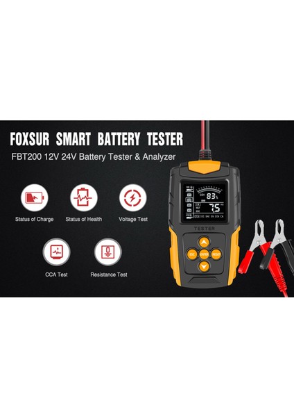 Silhouette 12 V/24 V Araç Akü Test Cihazı Dijital Otomotiv Teşhis Akü Test Cihazı Analizörü Araç Marş Şarj Tarayıcı Aracı (Yurt Dışından)
