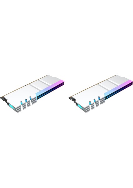 Silhouette 2x Bilgisayar Ddr4 Ddr5 5 V Argb Sync Bellek Radyatör Pc Rgb Renkli Ram Soğutucu Soğutucu Soğutma Shim Zırh Gümüş Beyaz (Yurt Dışından)