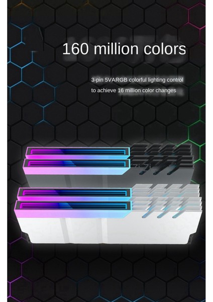 Silhouette 2x Bilgisayar Ddr4 Ddr5 5 V Argb Sync Bellek Radyatör Pc Rgb Renkli Ram Soğutucu Soğutucu Soğutma Shim Zırh Gümüş Beyaz (Yurt Dışından)